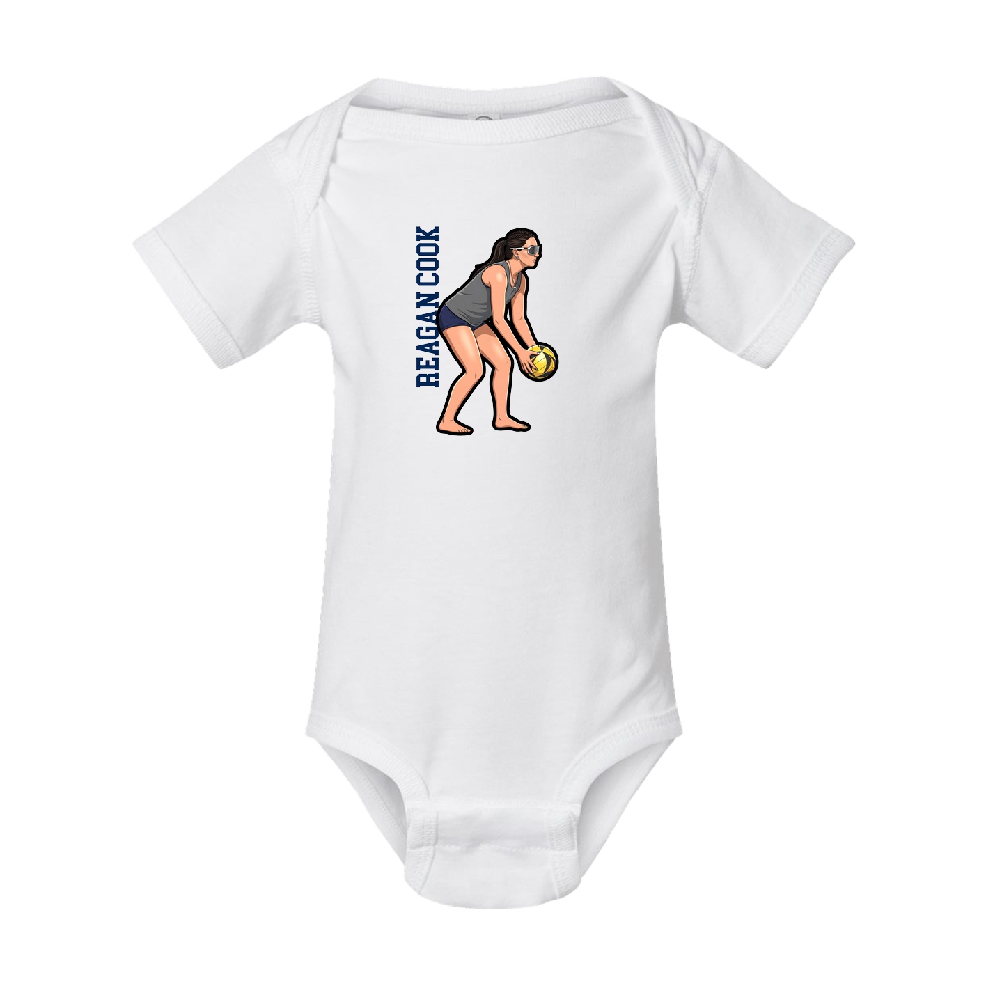 Baby Onesie — Name Vertical in White