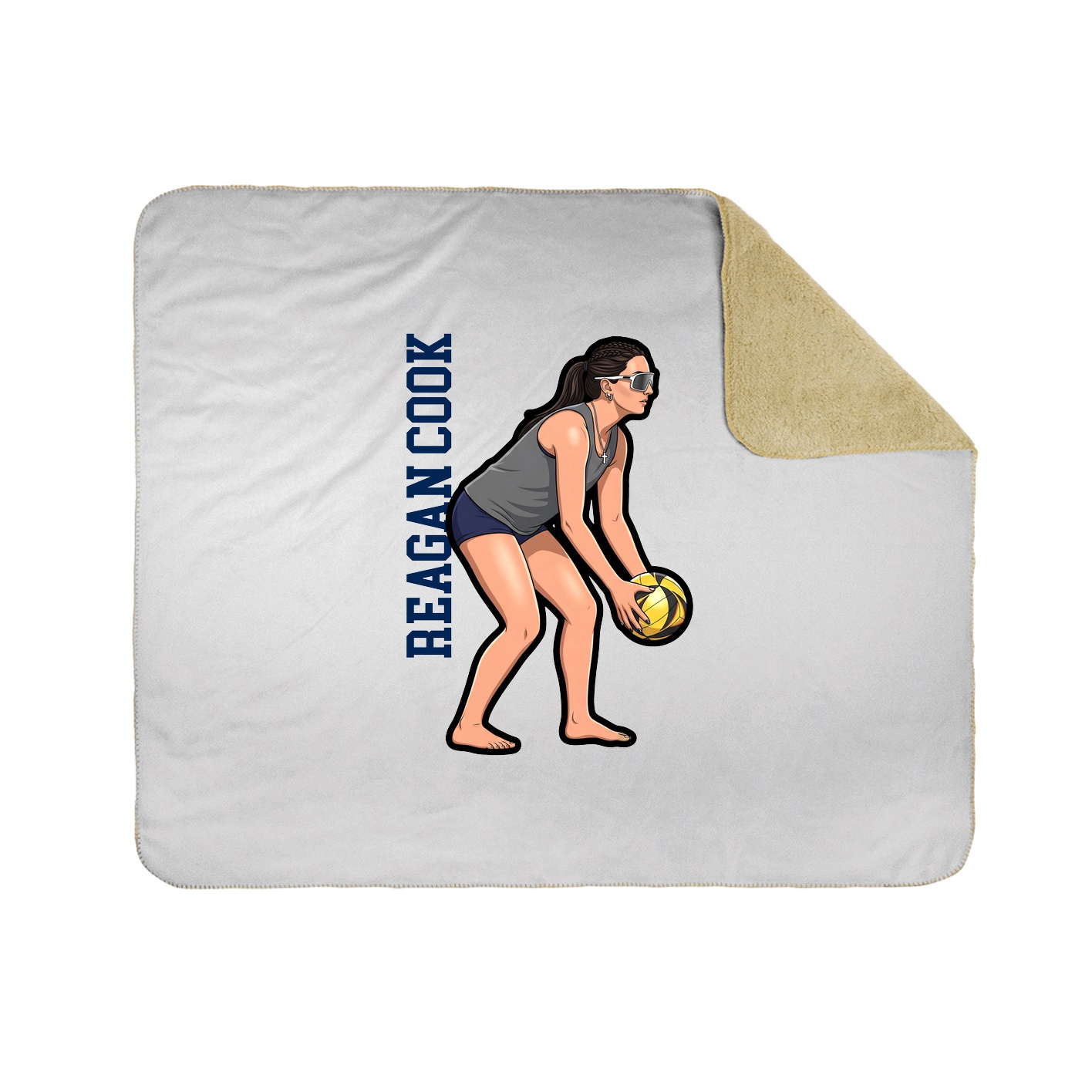 Throw Blanket — Name Vertical in White