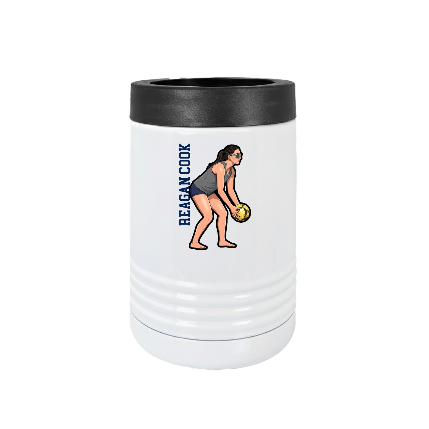 Beverage Holder — Name Vertical in White