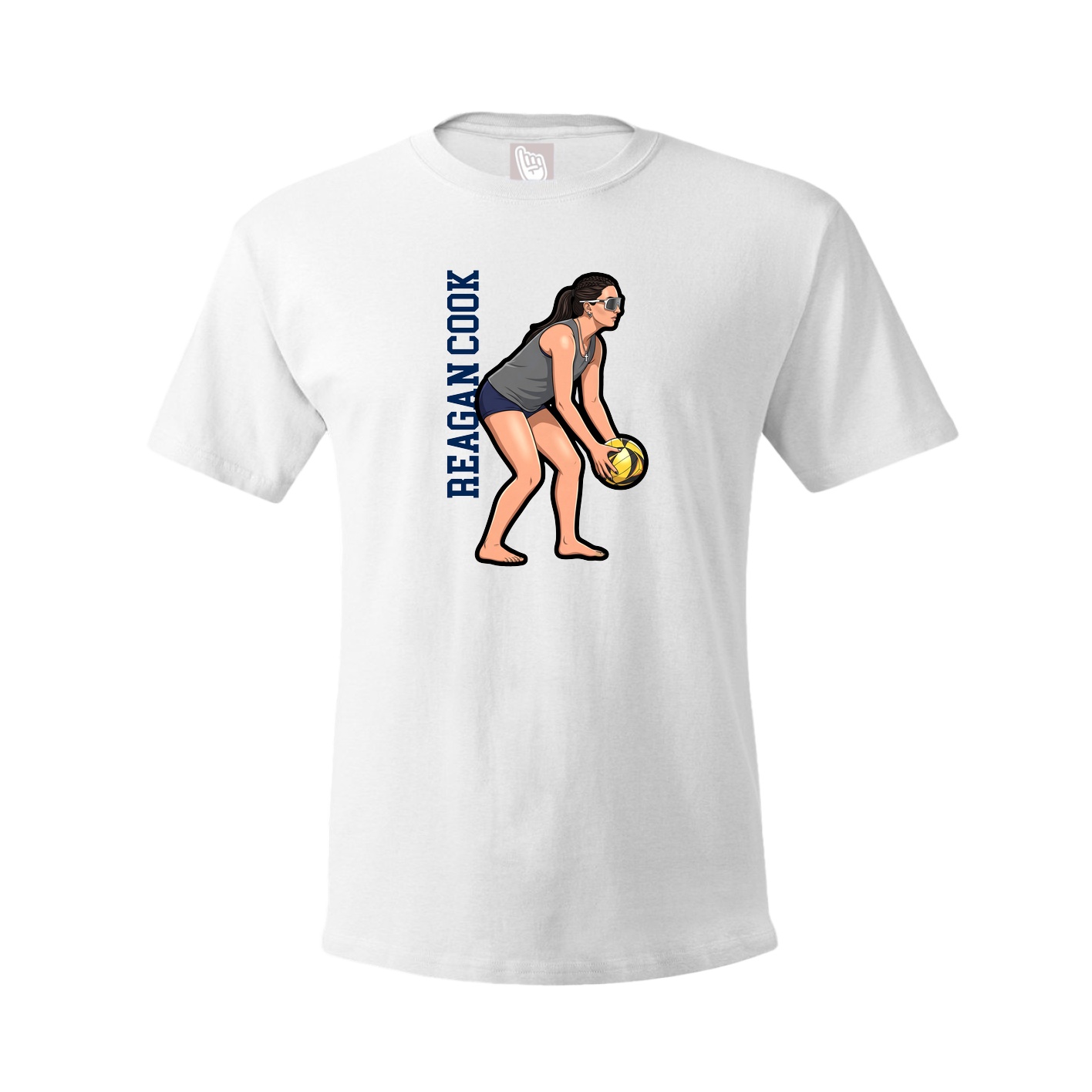Tee — Name Vertical in White