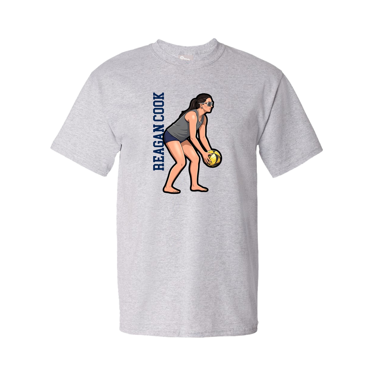 Youth Tee — Name Vertical in Grey