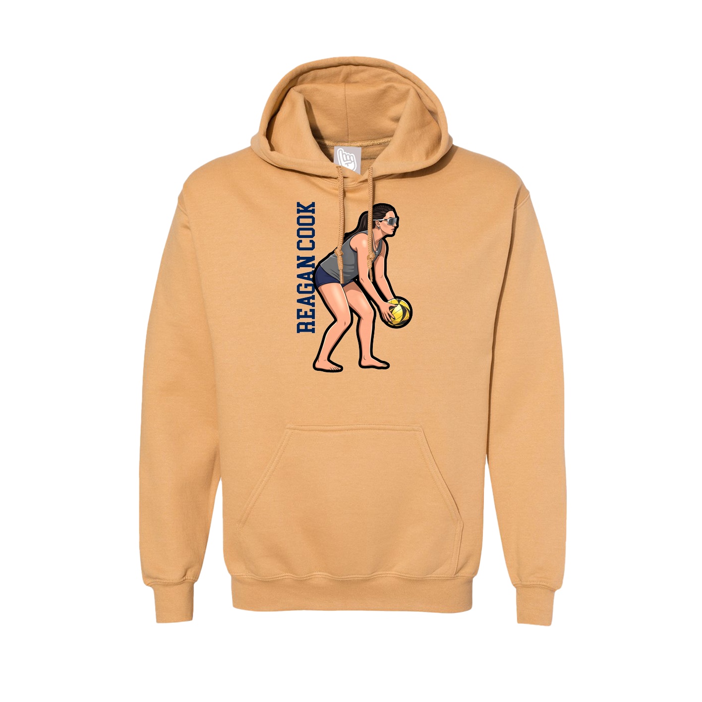 Hoodie — Name Vertical in Vegas Gold