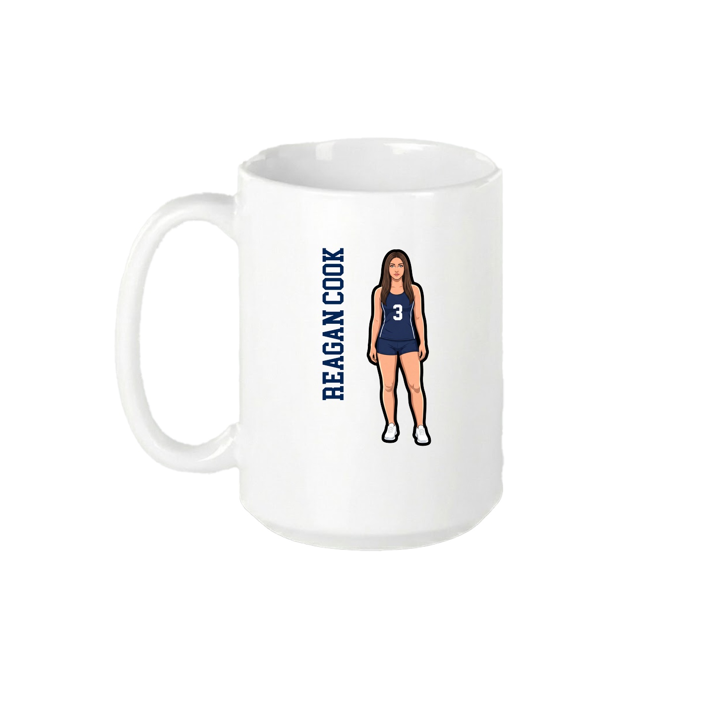 15oz Coffee Mug — Name Vertical in White