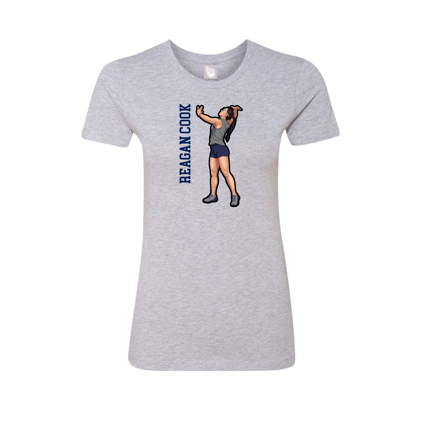 Womens Tee — Name Vertical in Grey