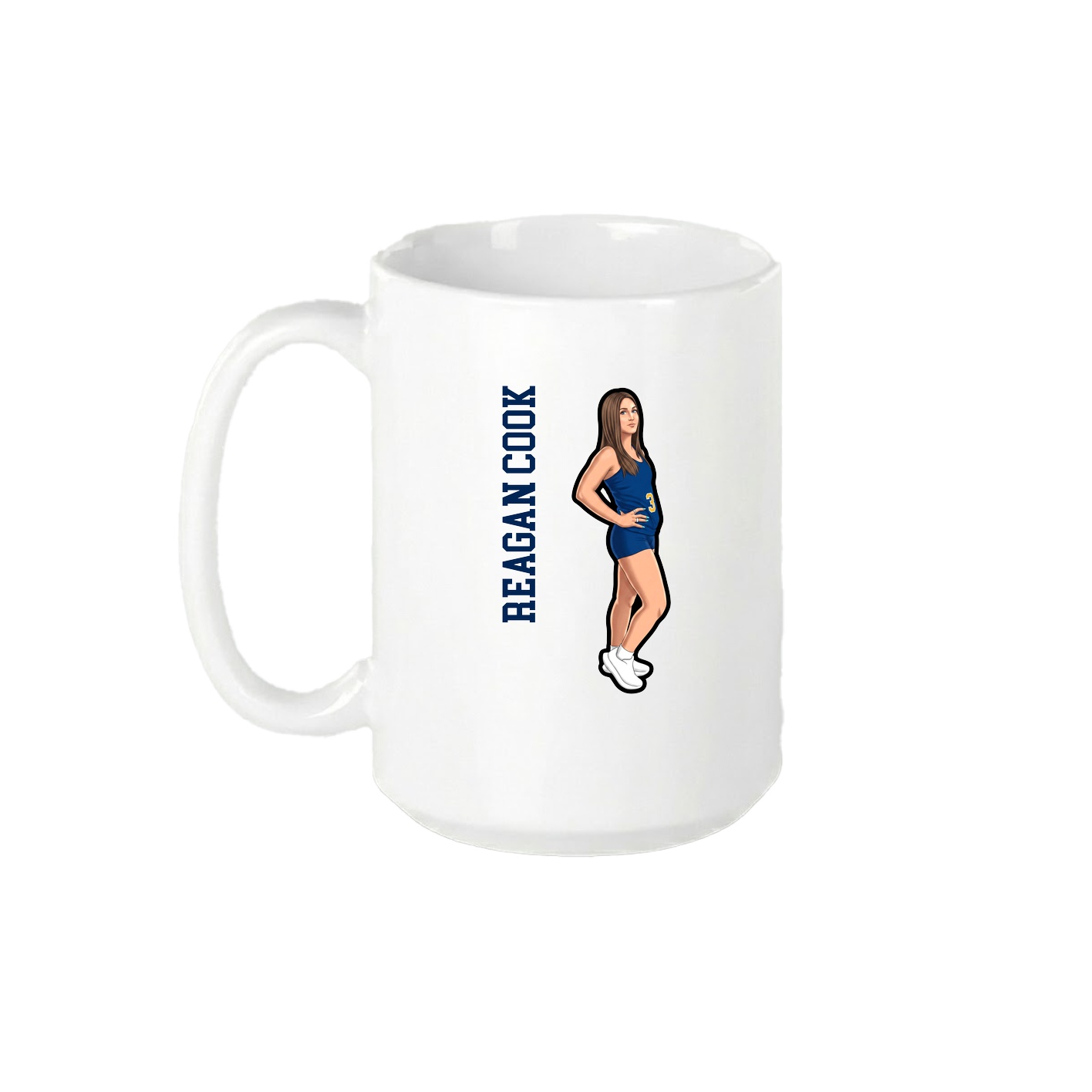 15oz Coffee Mug — Name Vertical in White