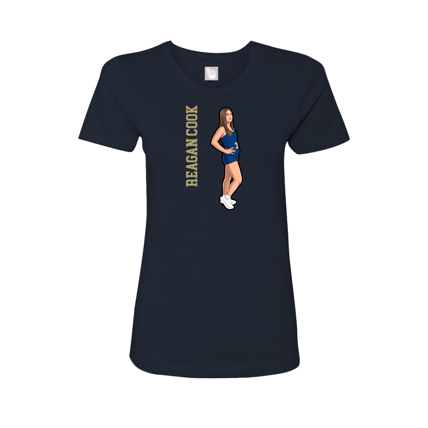 Womens Tee — Name Vertical in Navy