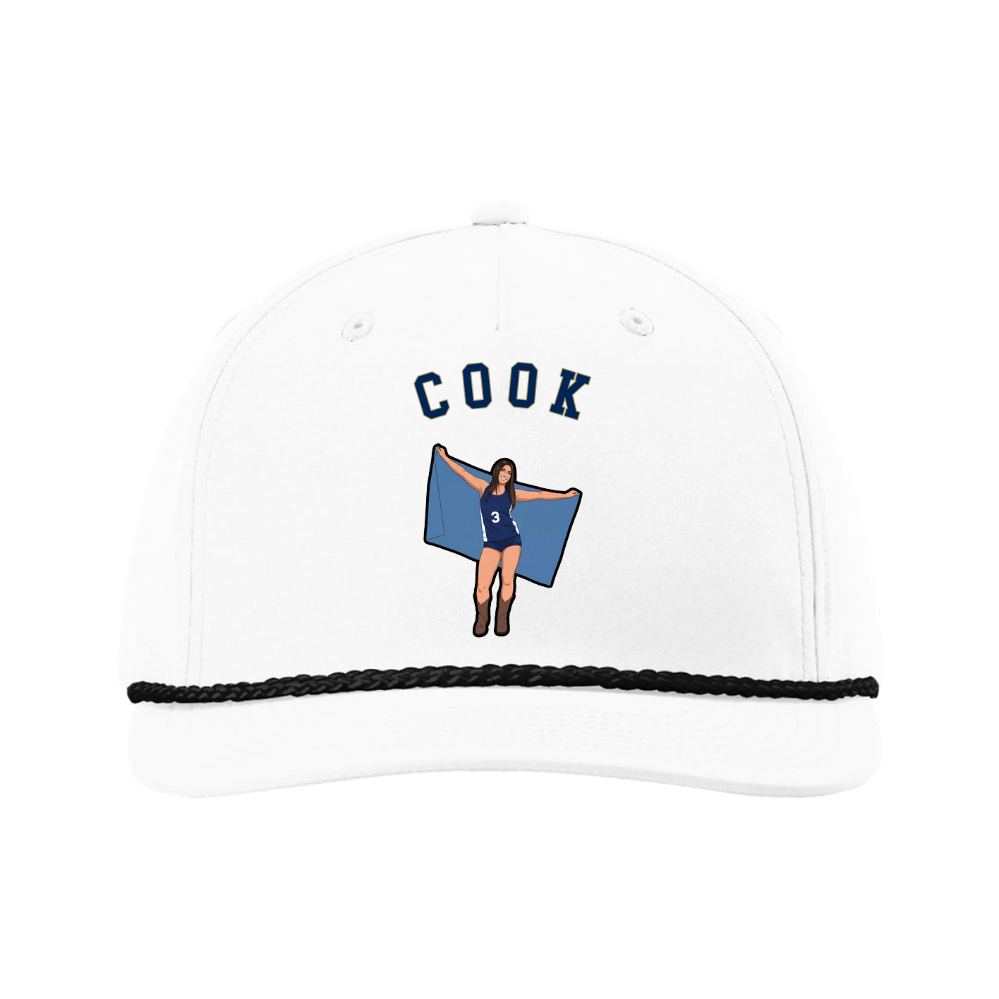 Five-Panel Classic Rope Cap — Shirsey Arch in White