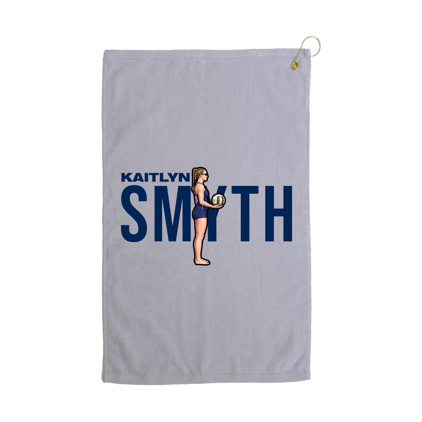 Golf Towel — Player Name in Grey