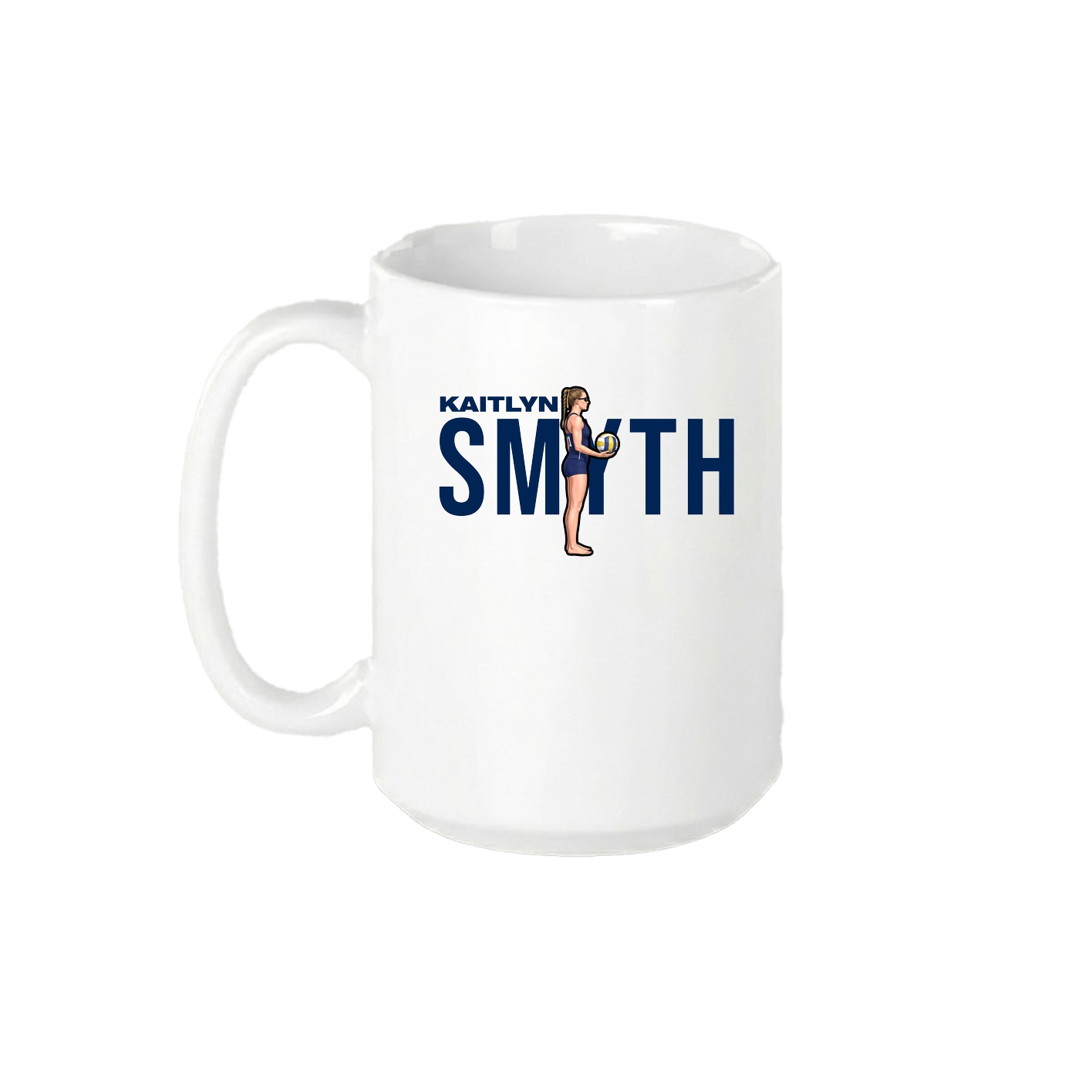 15oz Coffee Mug — Player Name in White
