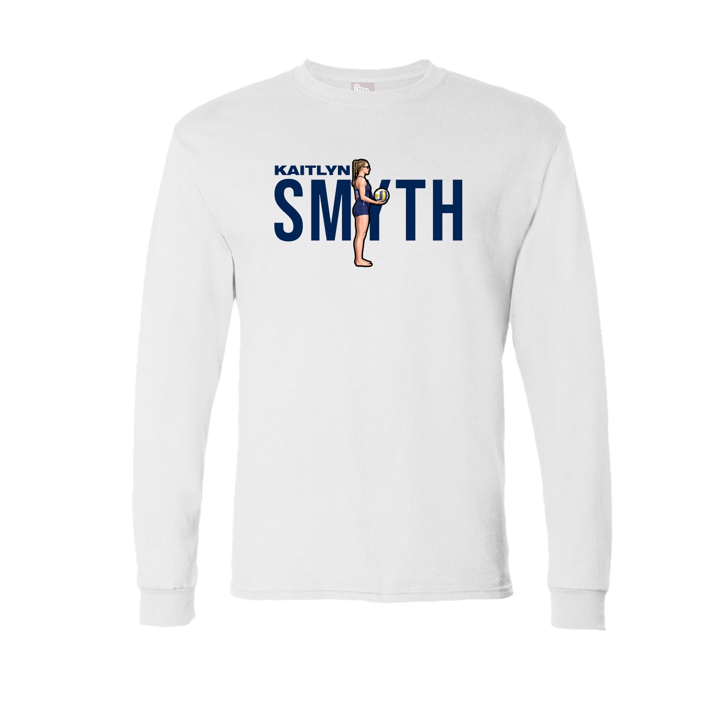 Long Sleeve Tee — Player Name in White