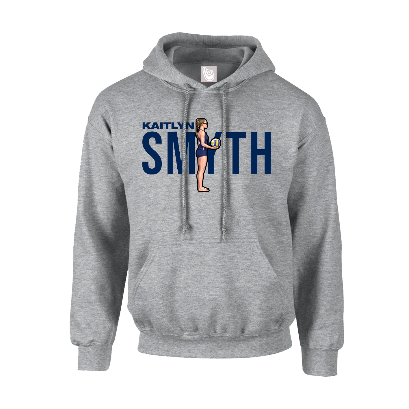 Youth Hoodie — Player Name in Grey