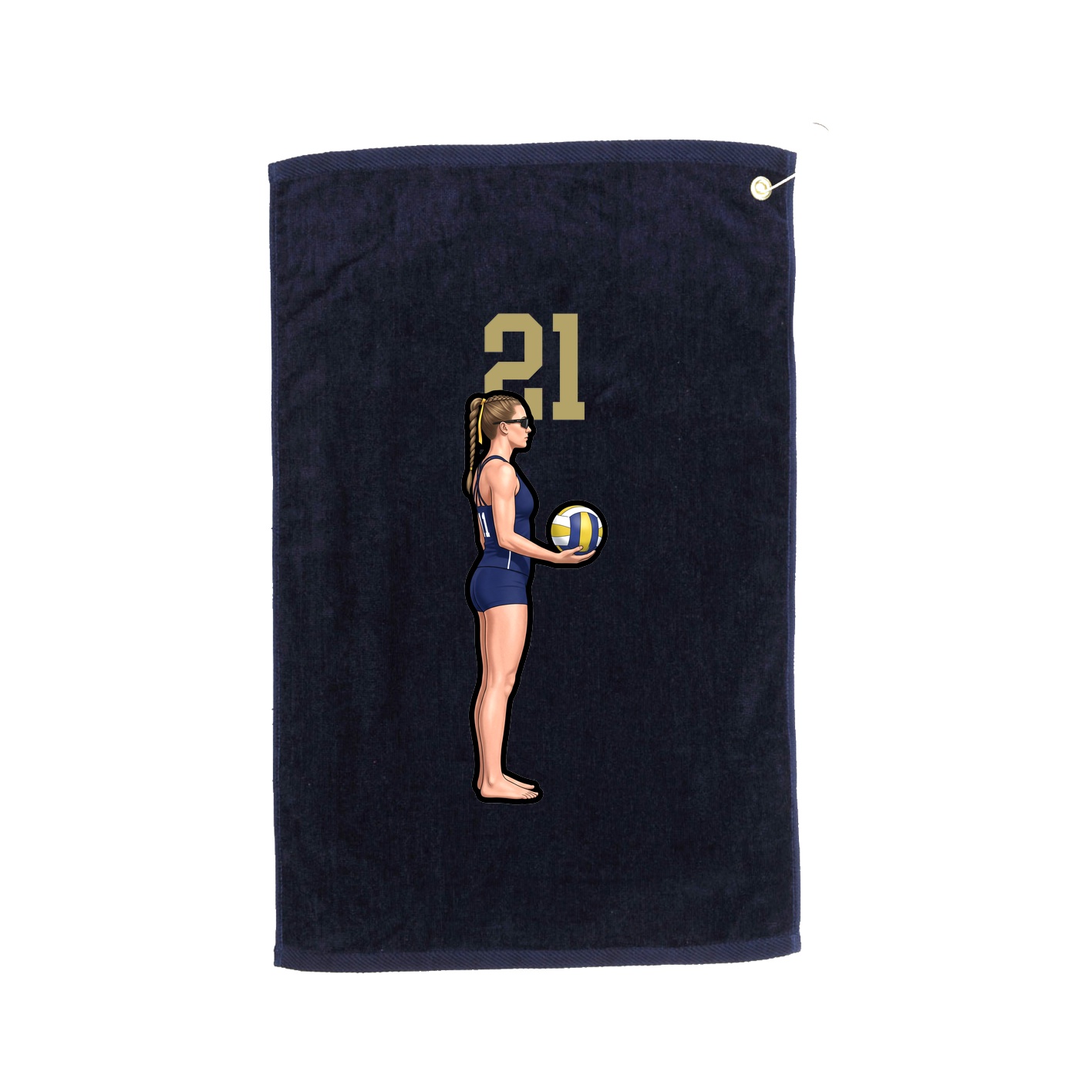 Golf Towel — Number Top in Navy