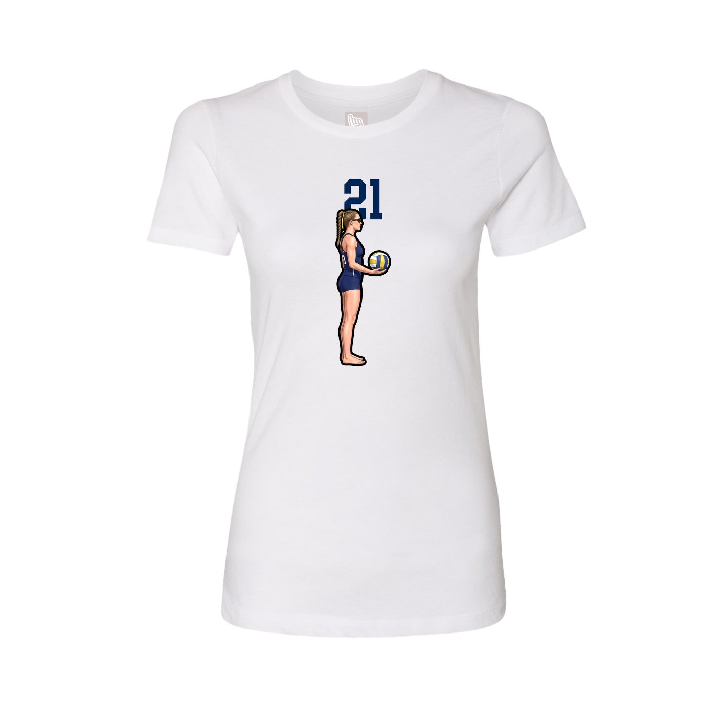 Fitted Women's Tee — Number Top in White