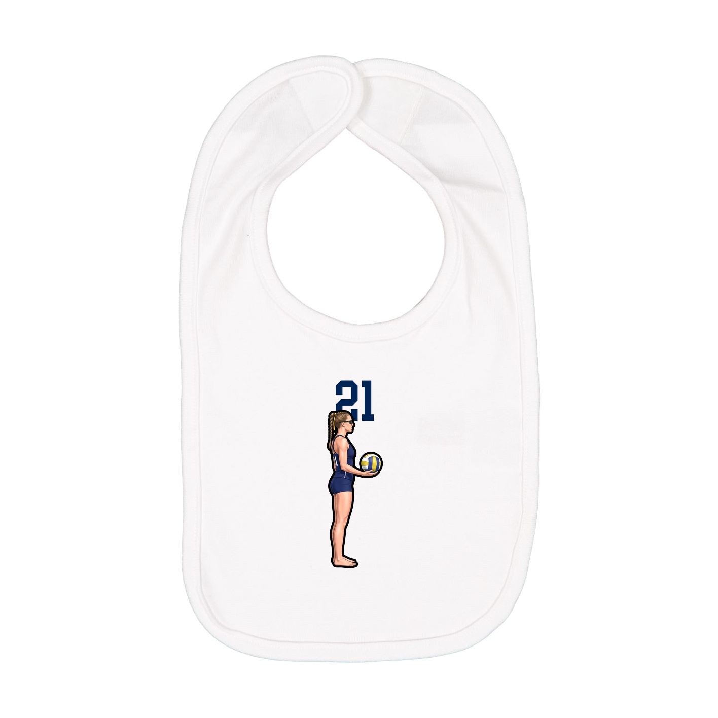 Infant Bib — Number Top in White