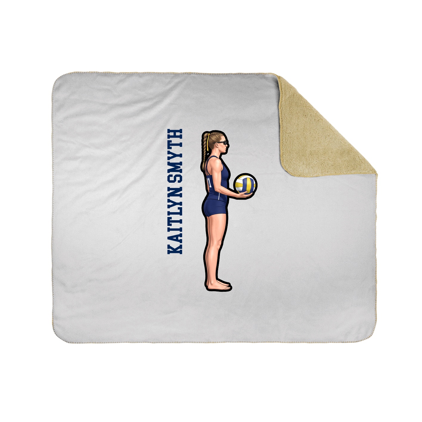 Throw Blanket — Name Vertical in White