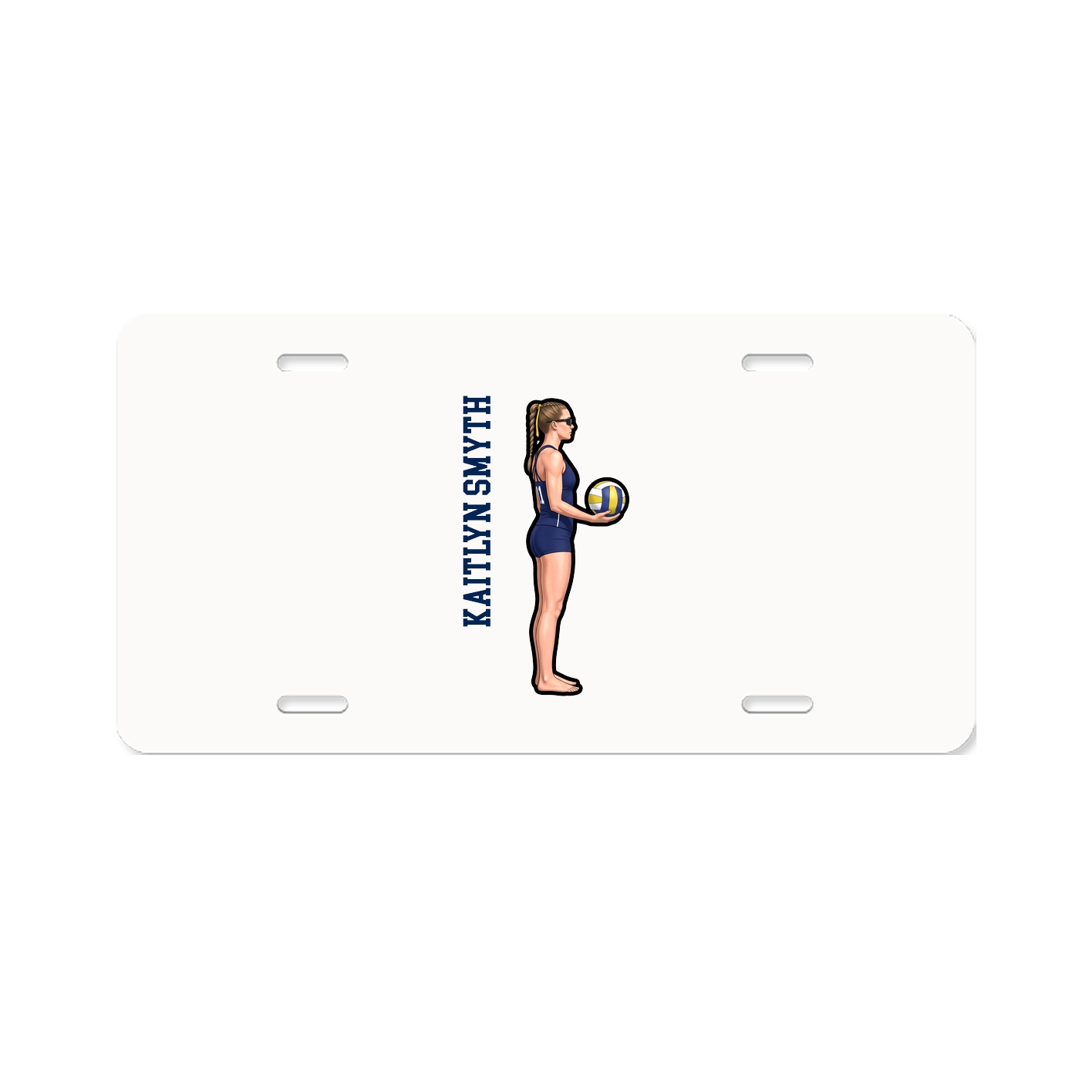 License Plate — Name Vertical in Classic