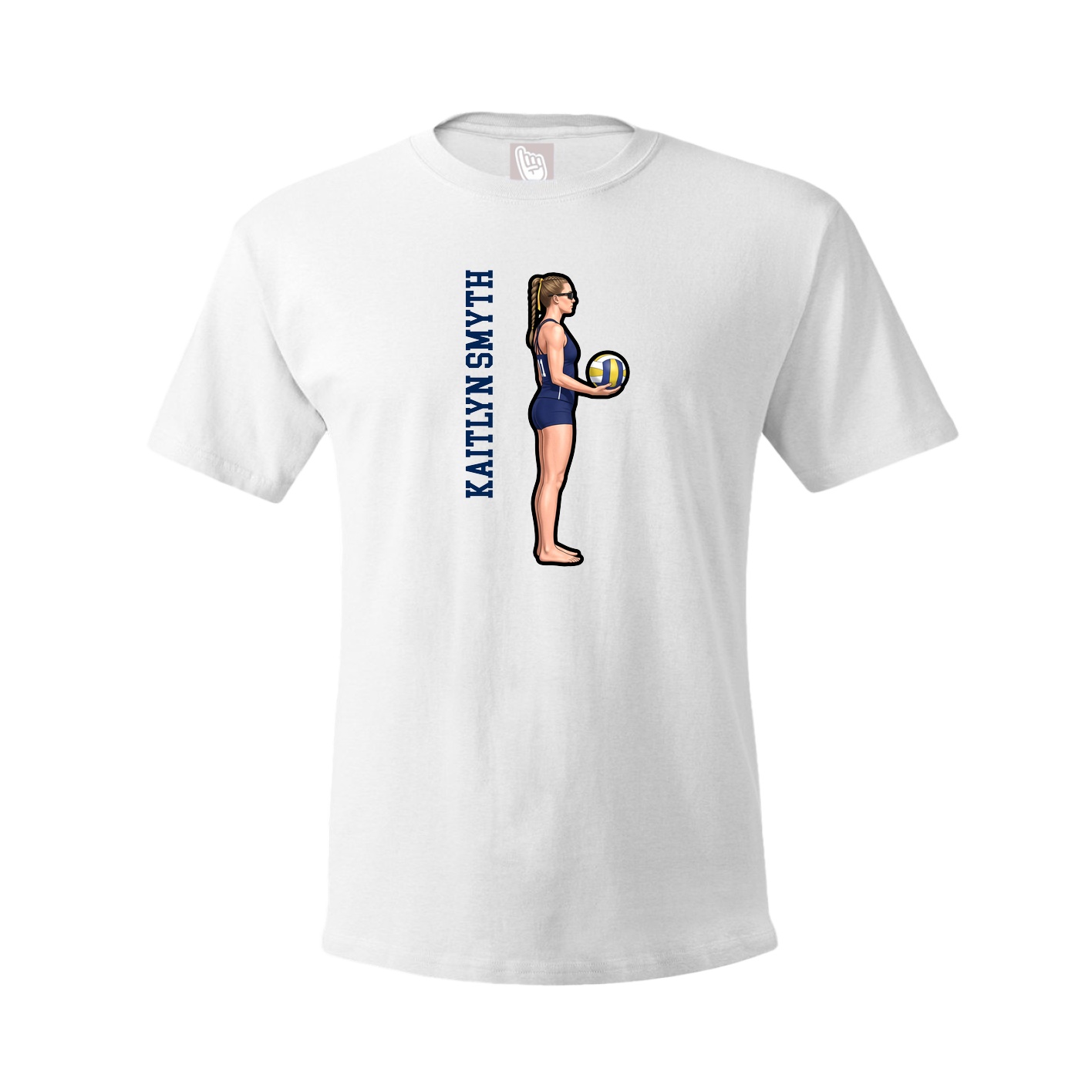 Tee — Name Vertical in White