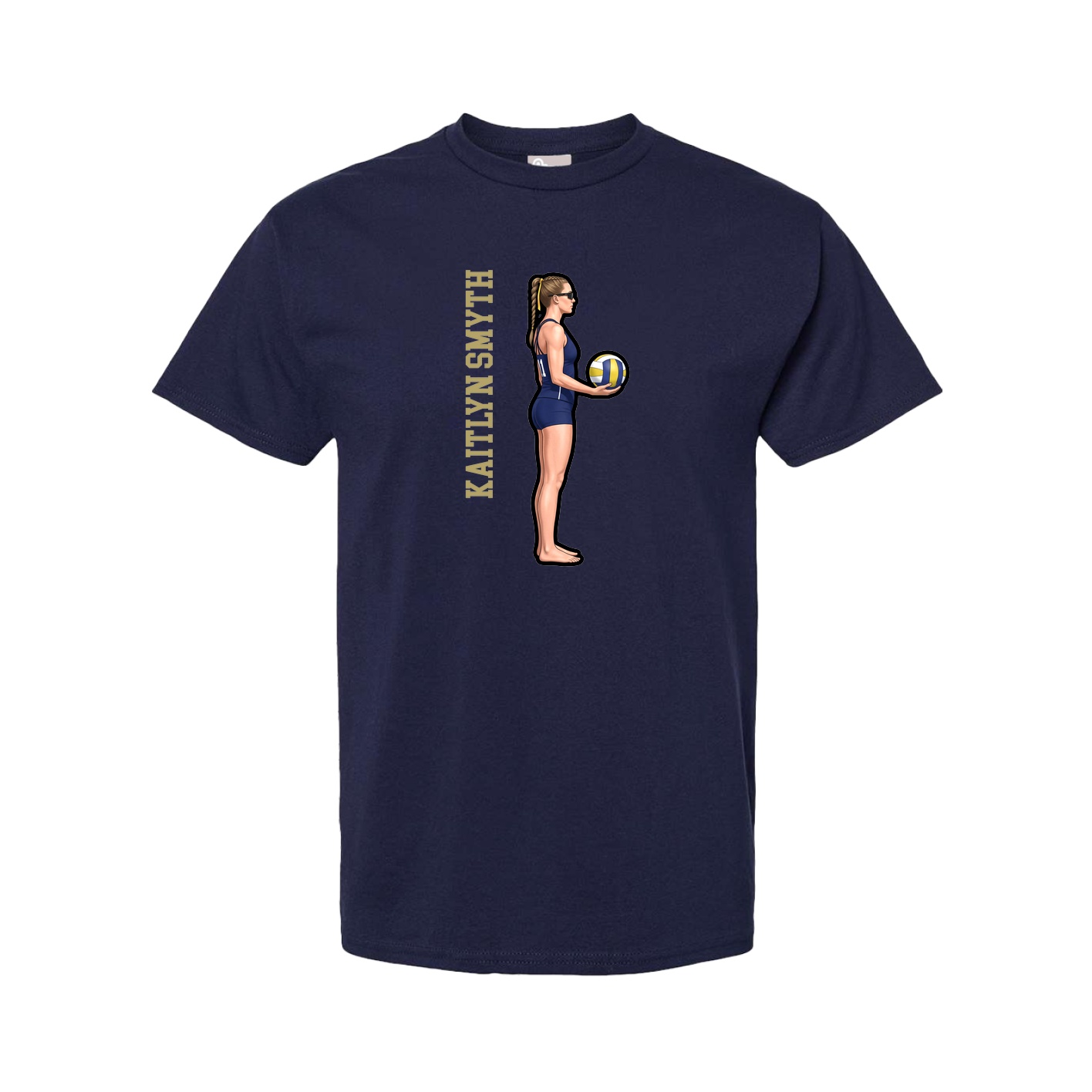 Youth Tee — Name Vertical in Navy