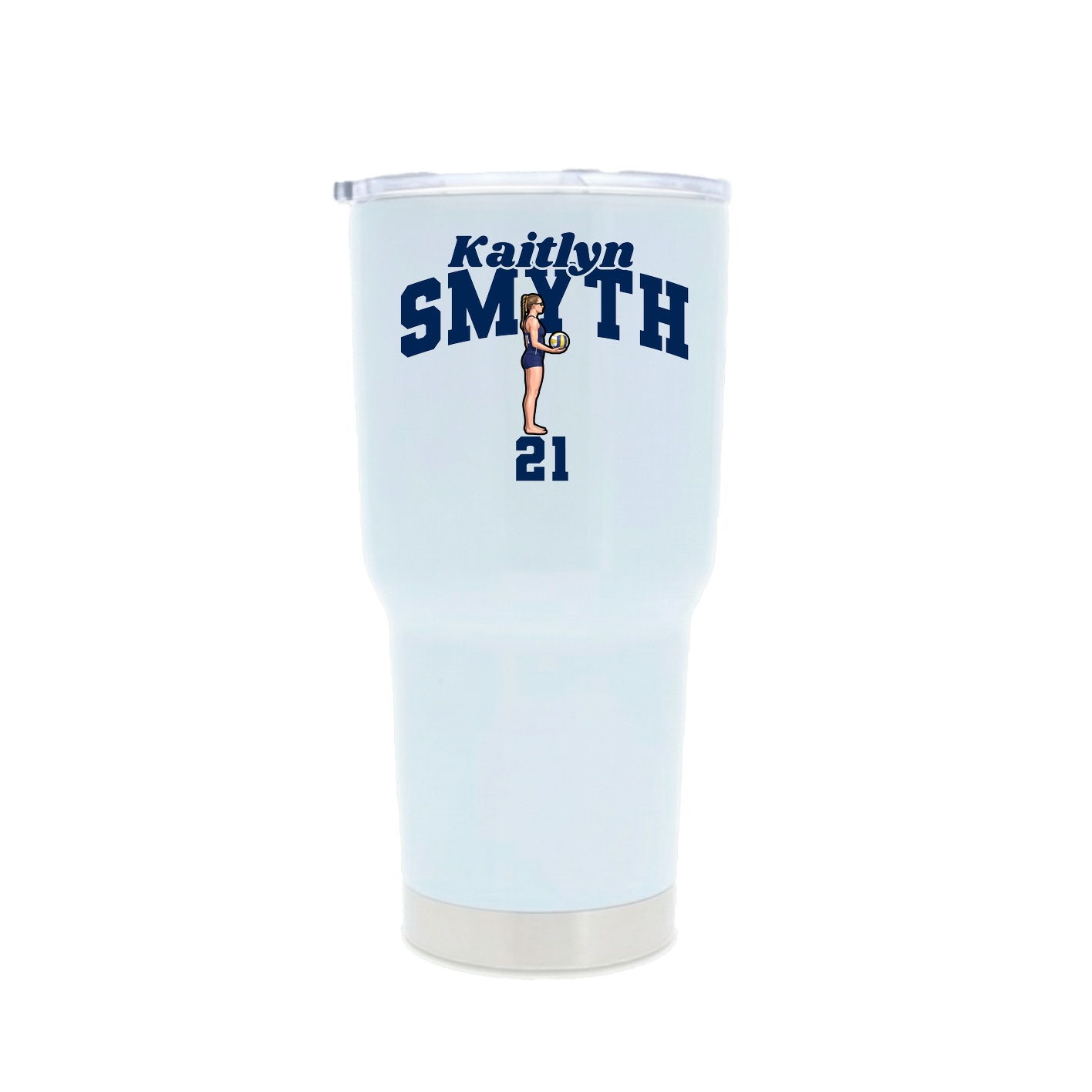 30oz Stainless Steel Tumbler — Signature Arch in White