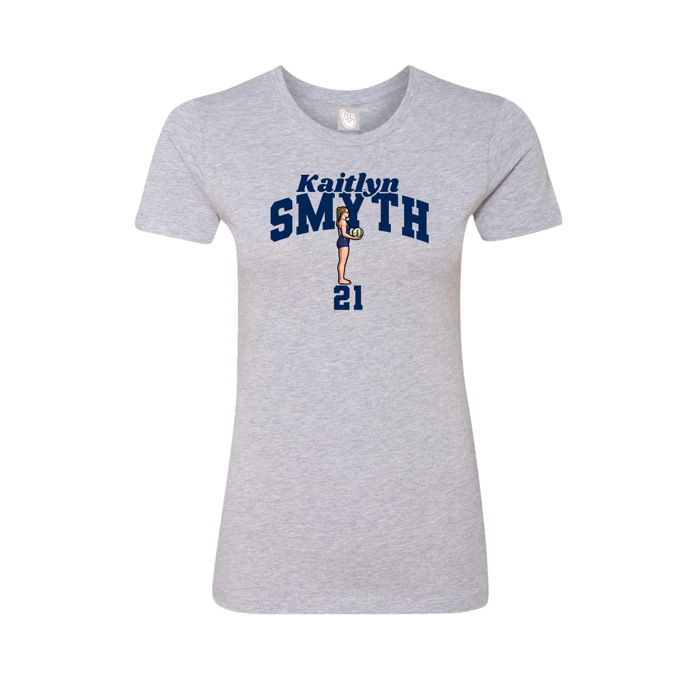 Fitted Women's Tee — Signature Arch in Grey
