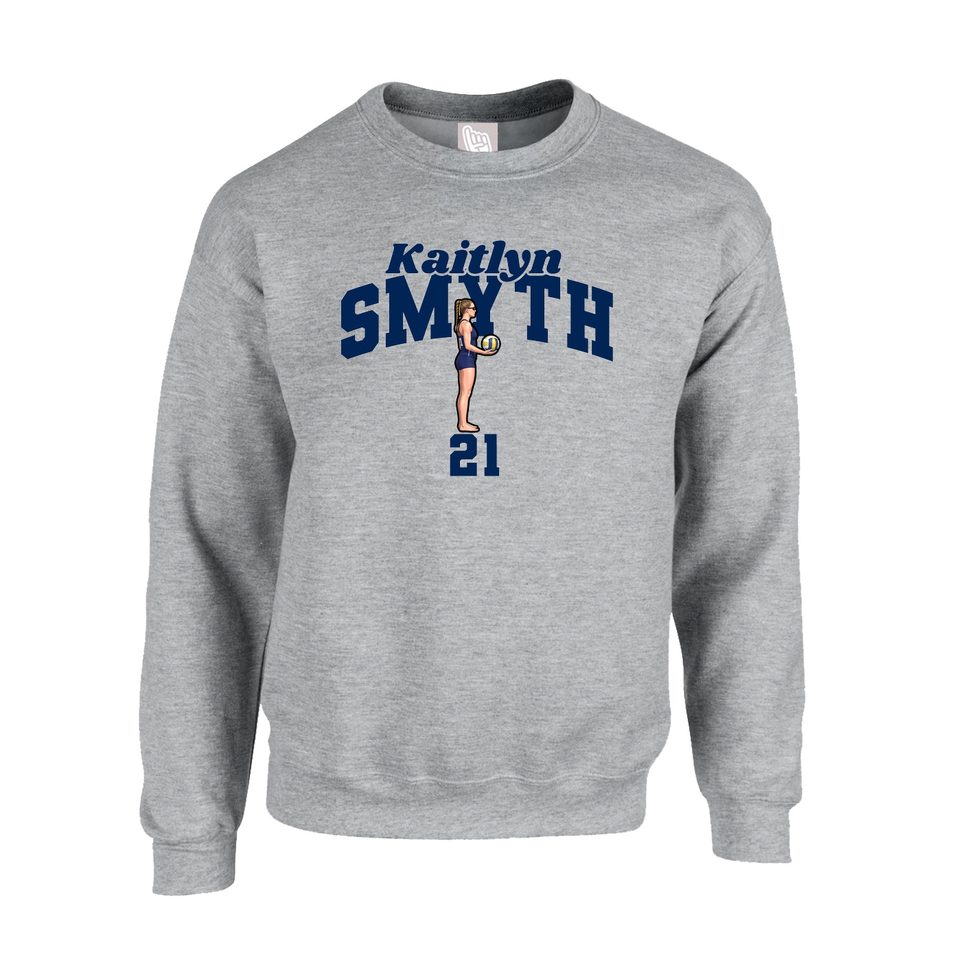 Fleece Crew — Signature Arch in Grey