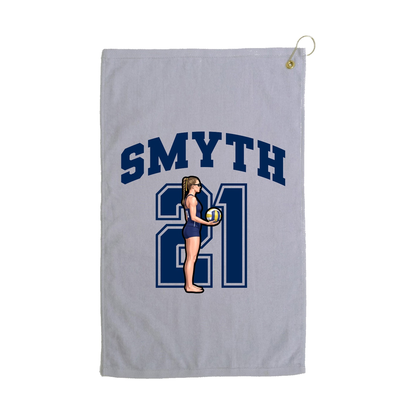 Golf Towel — Number in Grey