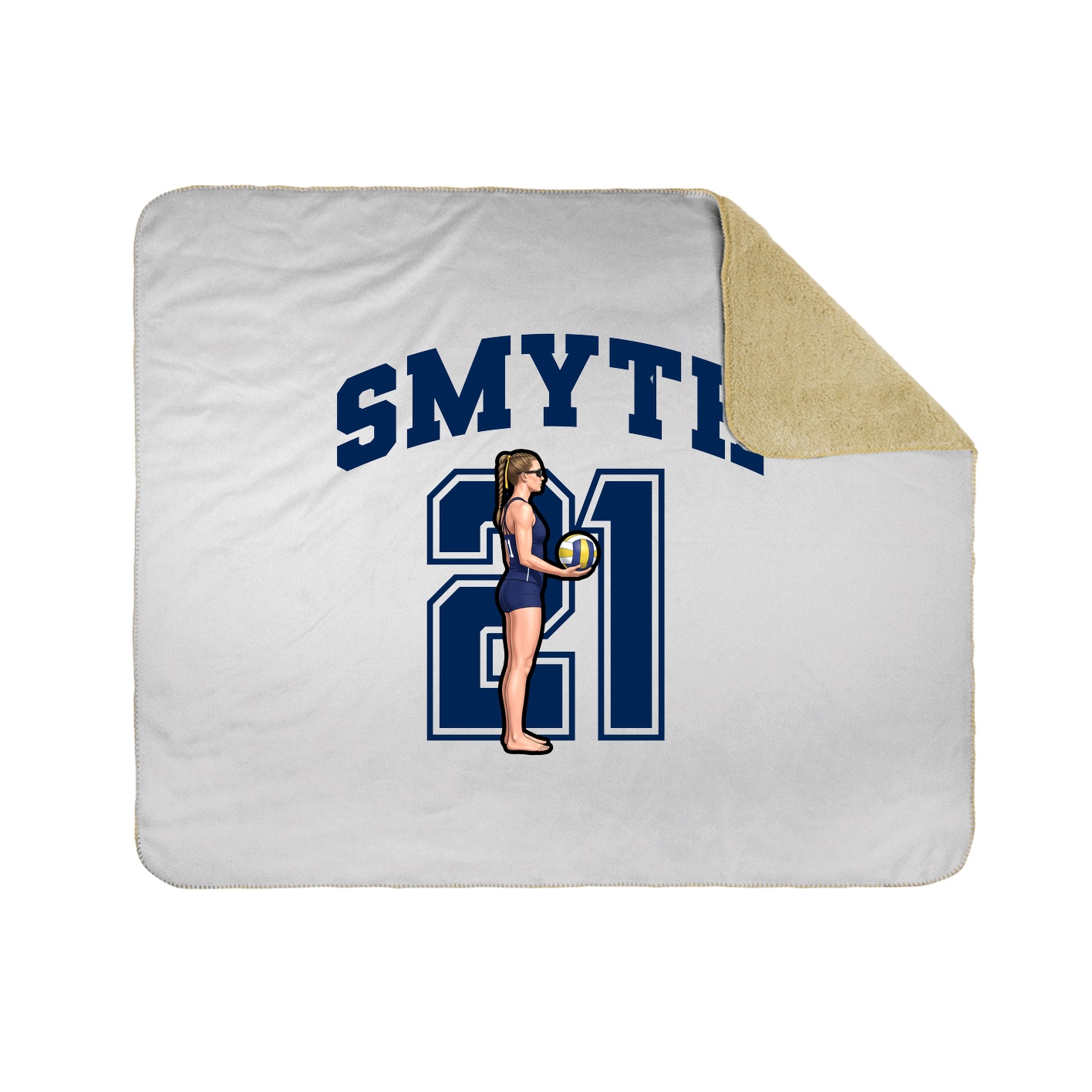 Throw Blanket — Number in White