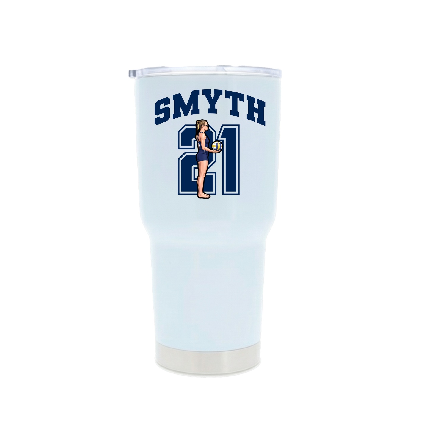 30oz Stainless Steel Tumbler — Number in White
