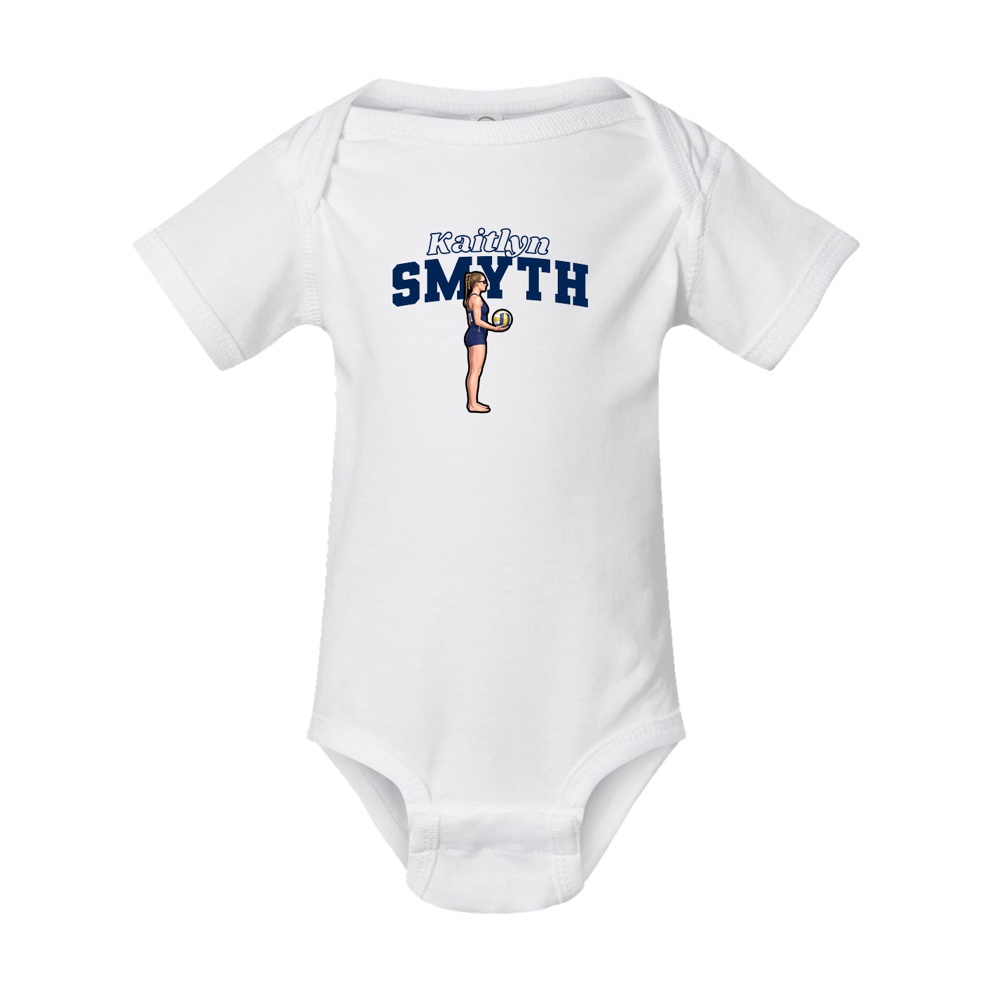 Baby Onesie — Name Arch in White