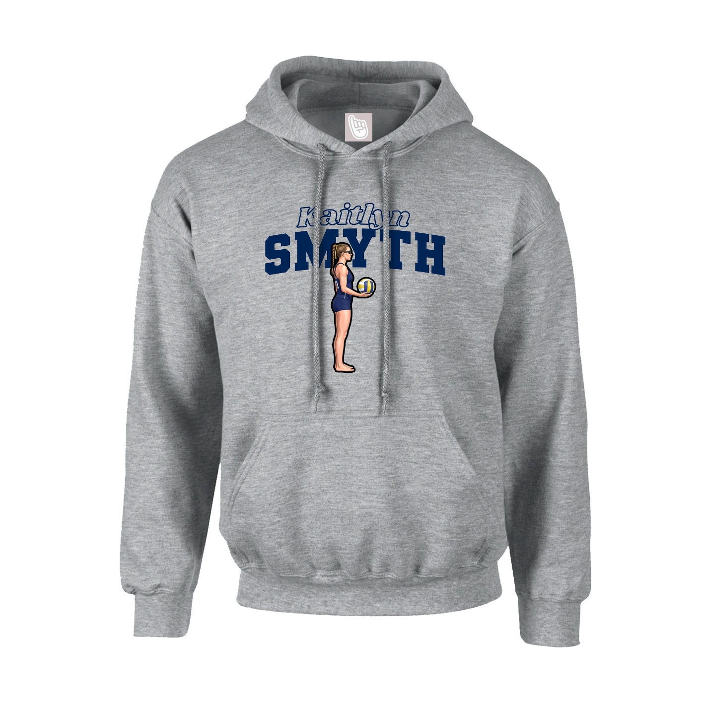 Hoodie — Name Arch in Grey