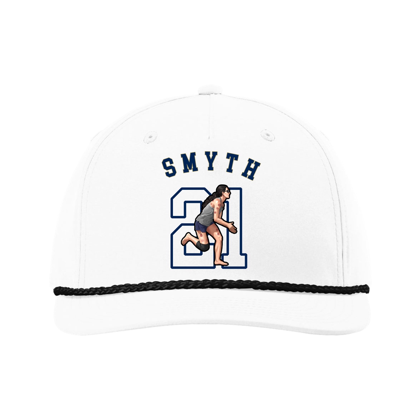 Five-Panel Classic Rope Cap — Shirsey Arch in White