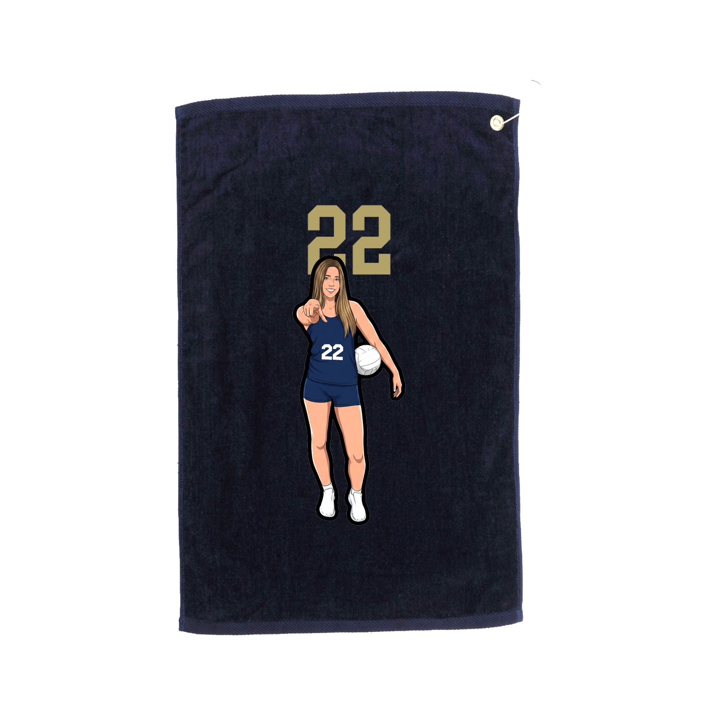 Golf Towel — Number Top in Navy