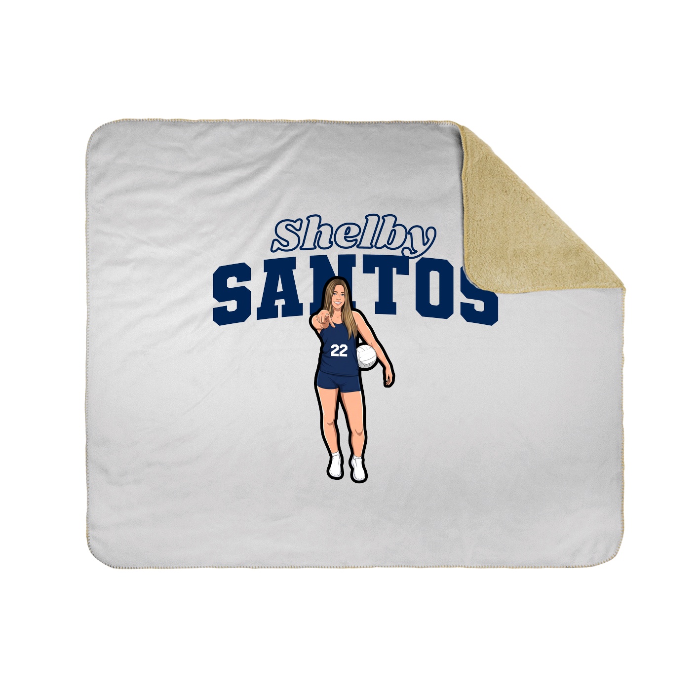 Throw Blanket — Name Arch in White