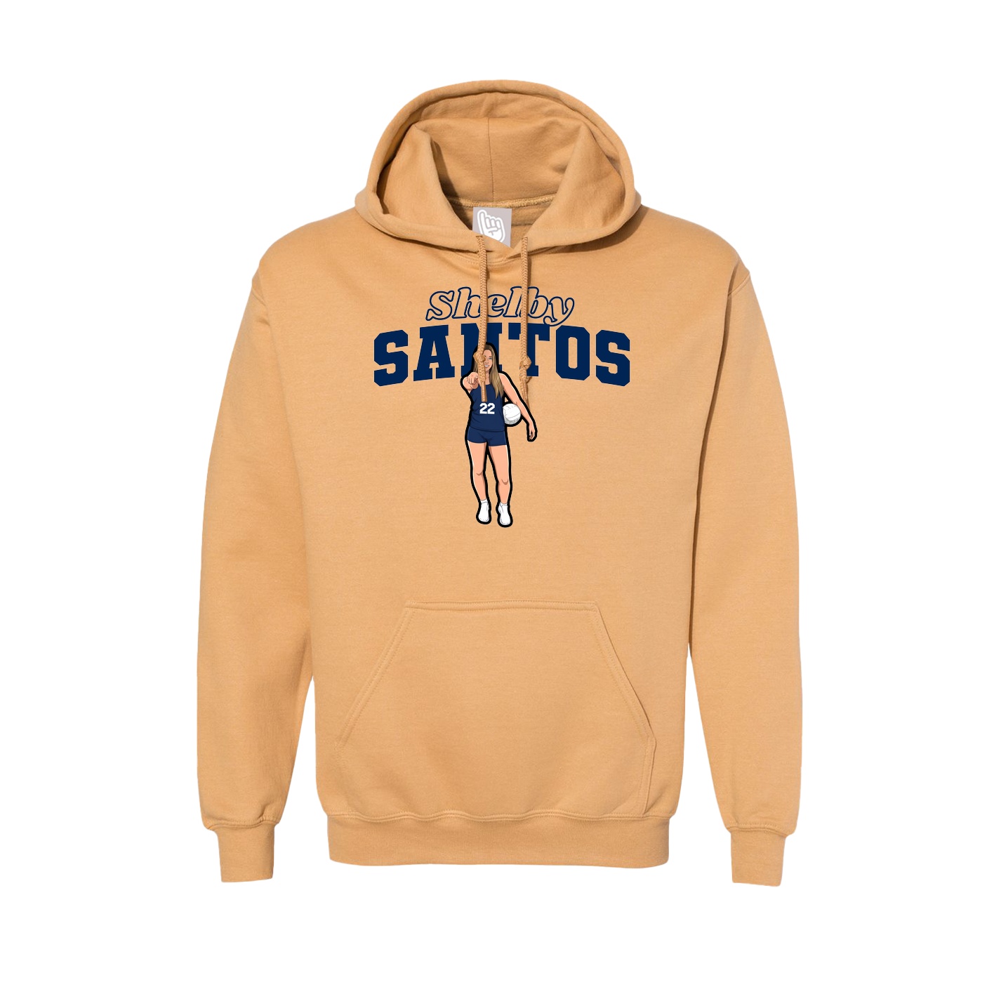Hoodie — Name Arch in Vegas Gold