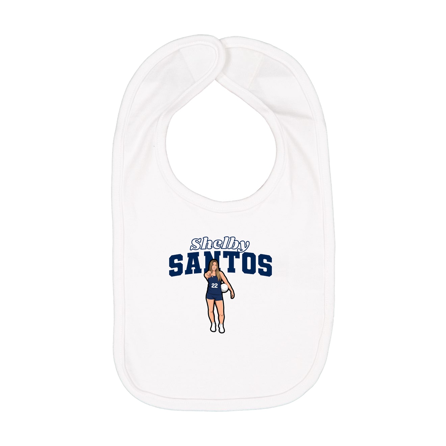 Infant Bib — Name Arch in White