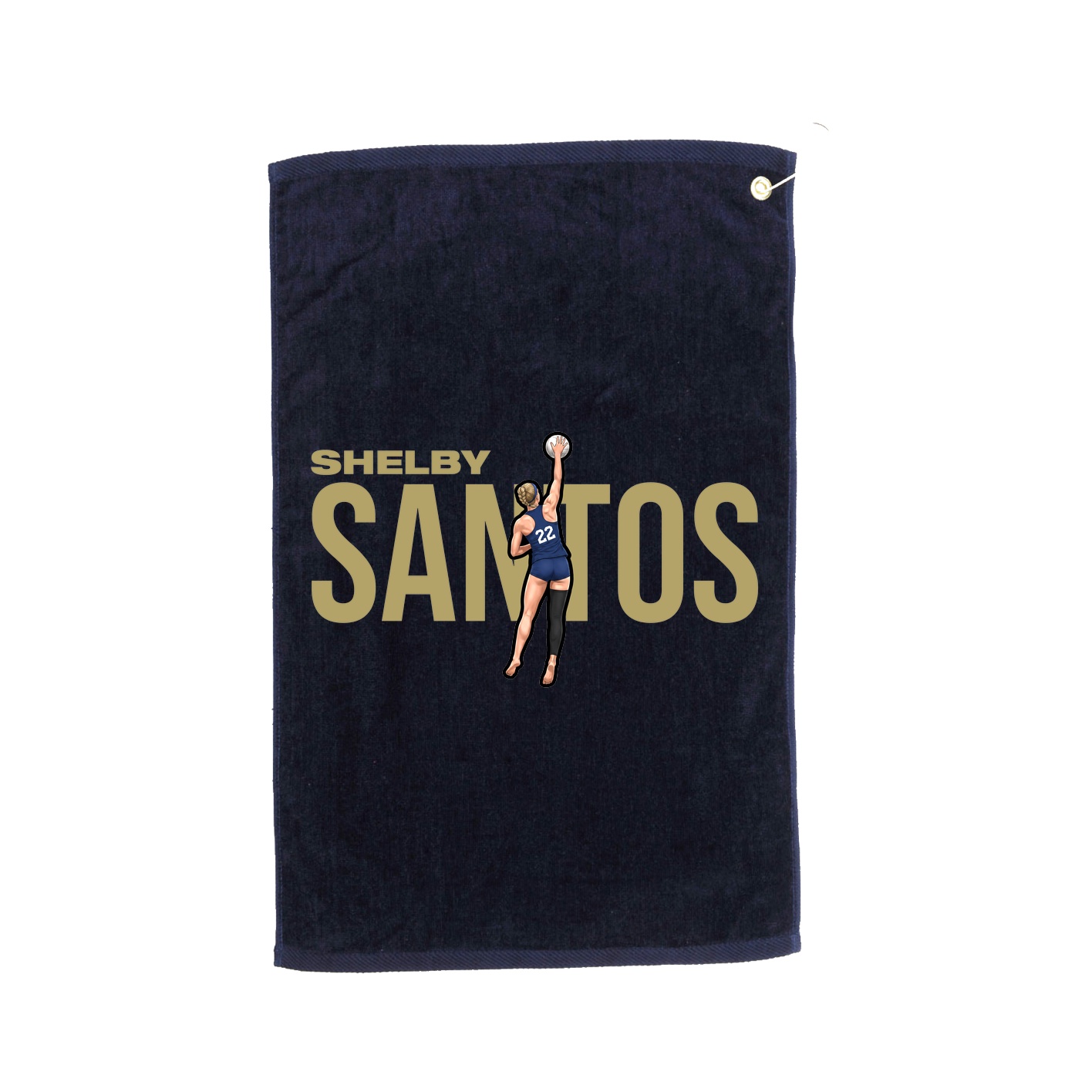 Golf Towel — Player Name in Navy