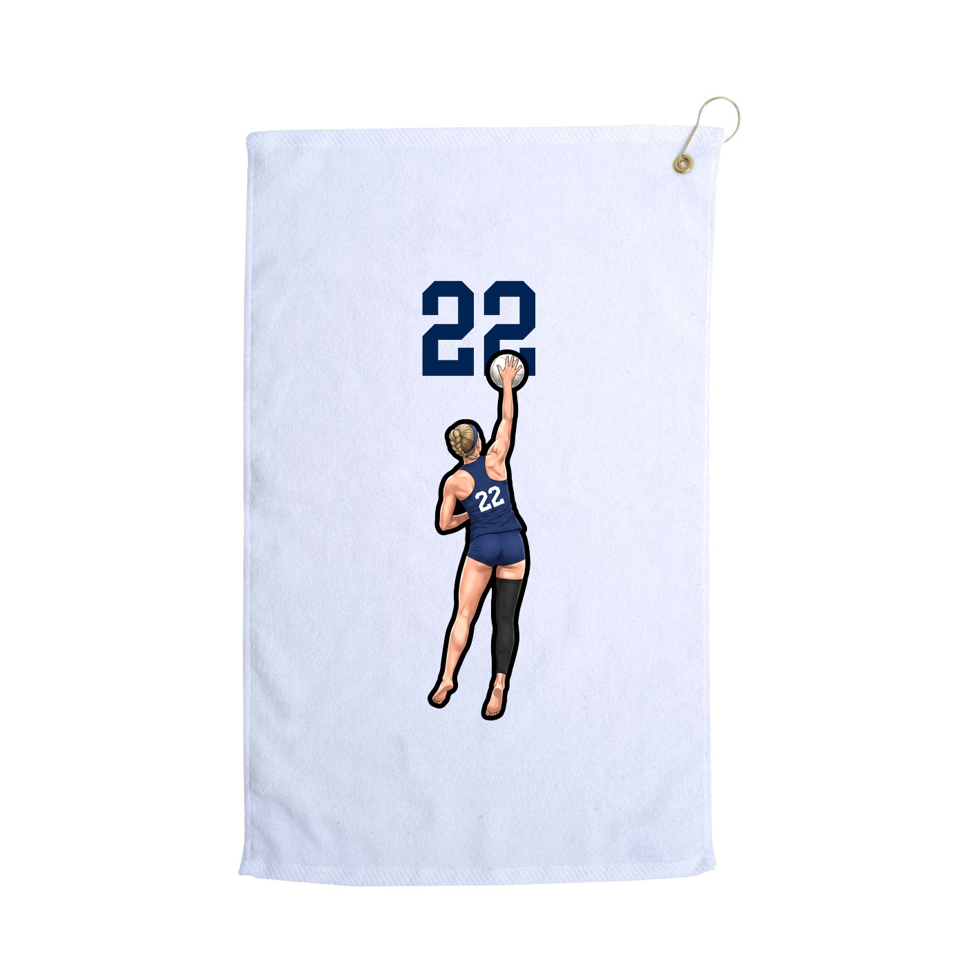 Golf Towel — Number Top in White