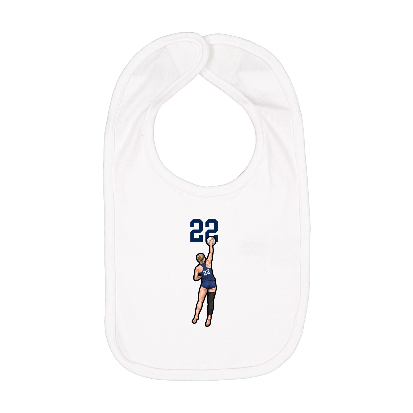 Infant Bib — Number Top in White