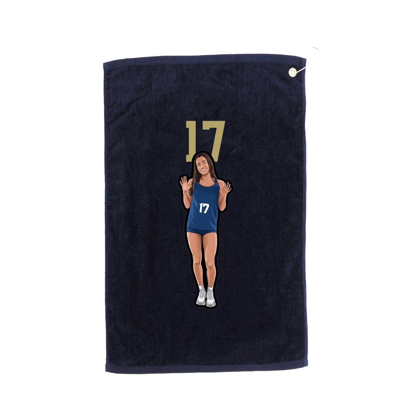 Golf Towel — Number Top in Navy