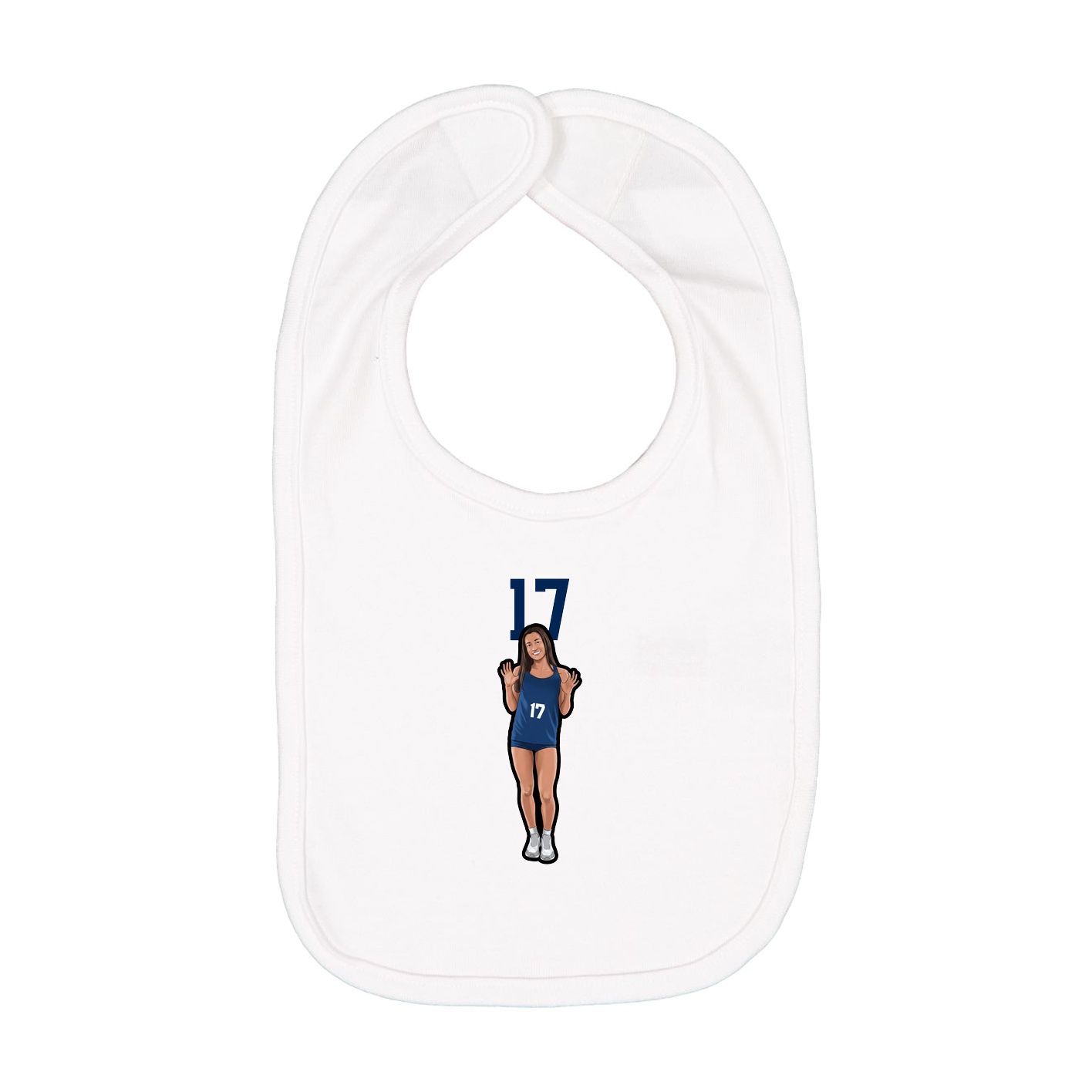 Infant Bib — Number Top in White