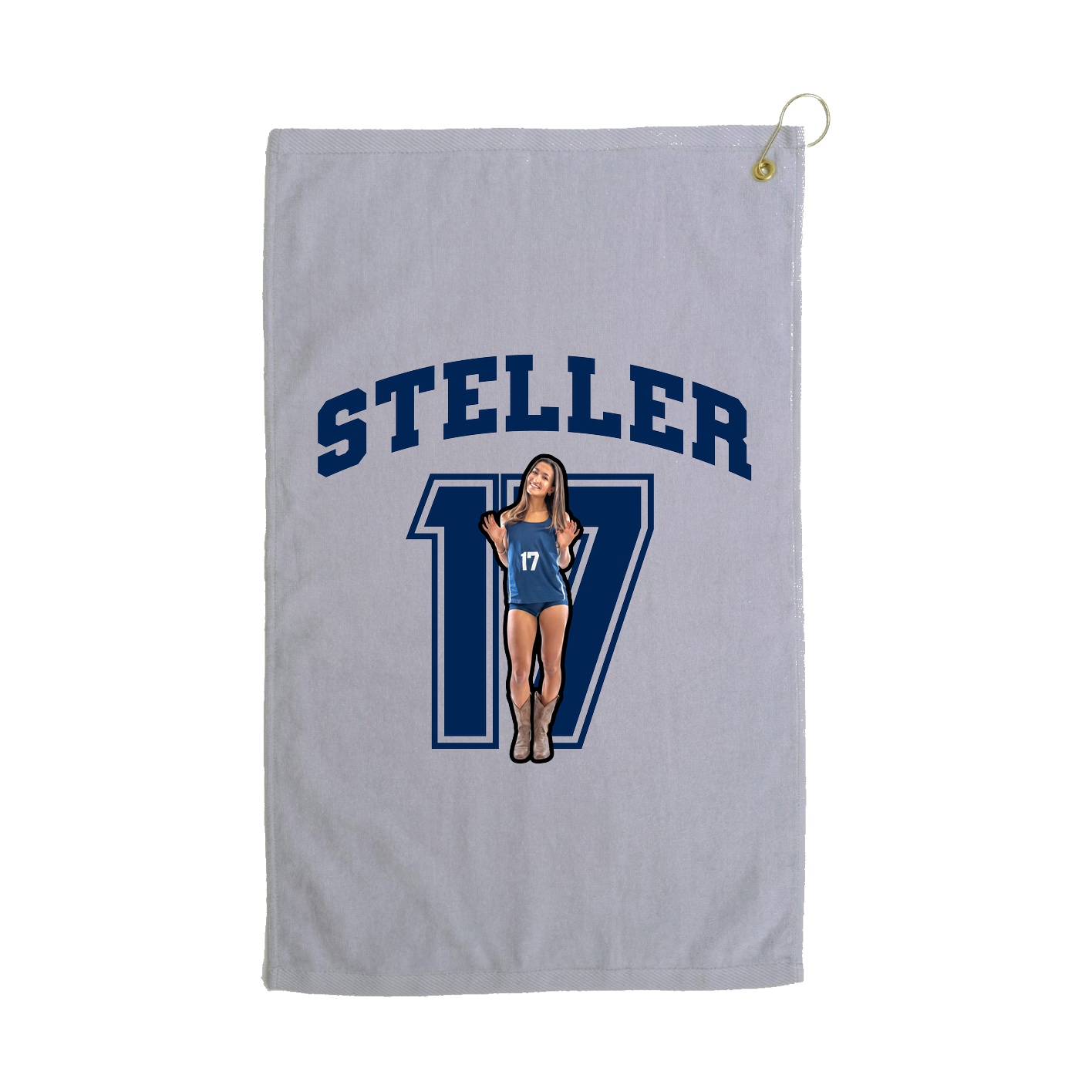 Golf Towel — Number in Grey