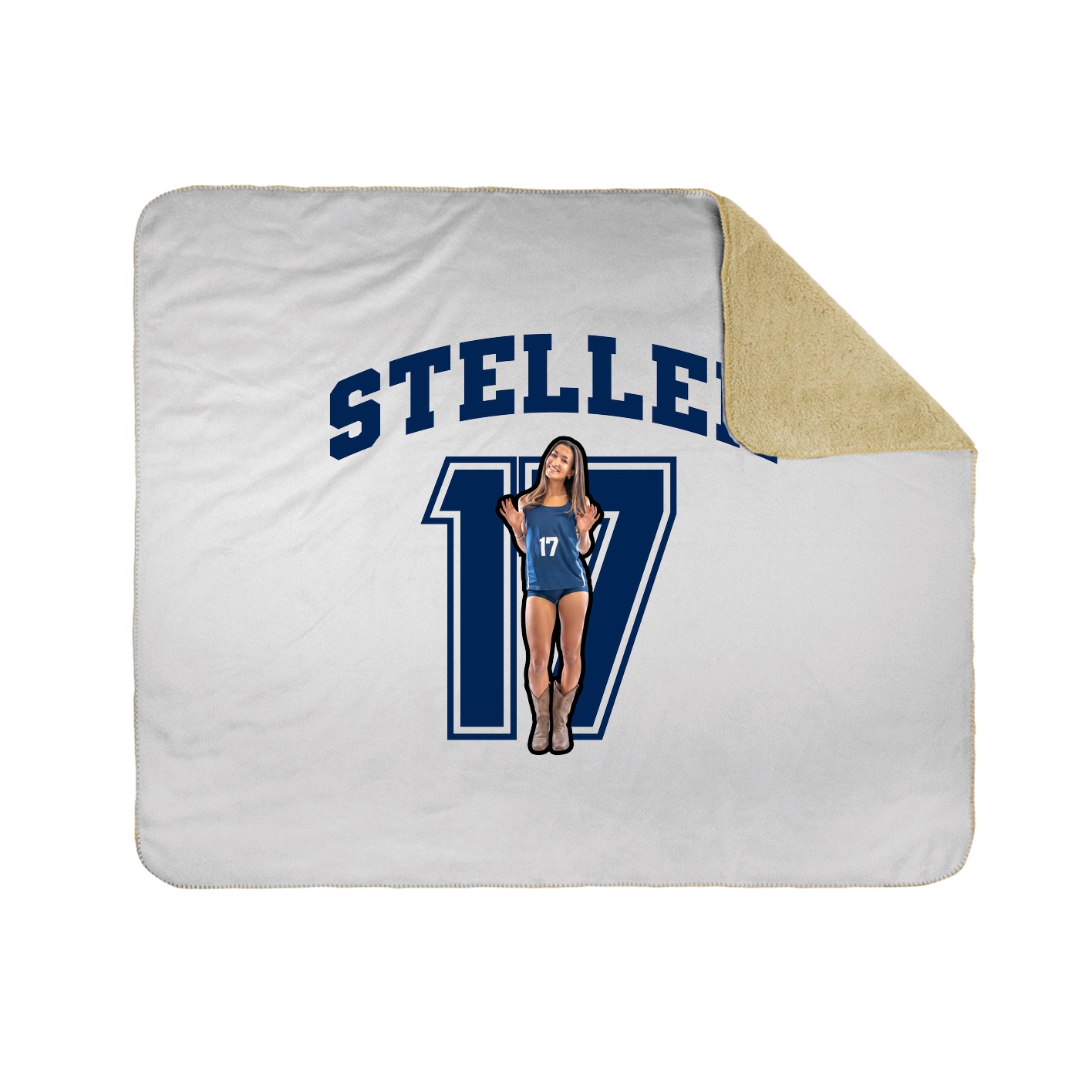 Throw Blanket — Number in White