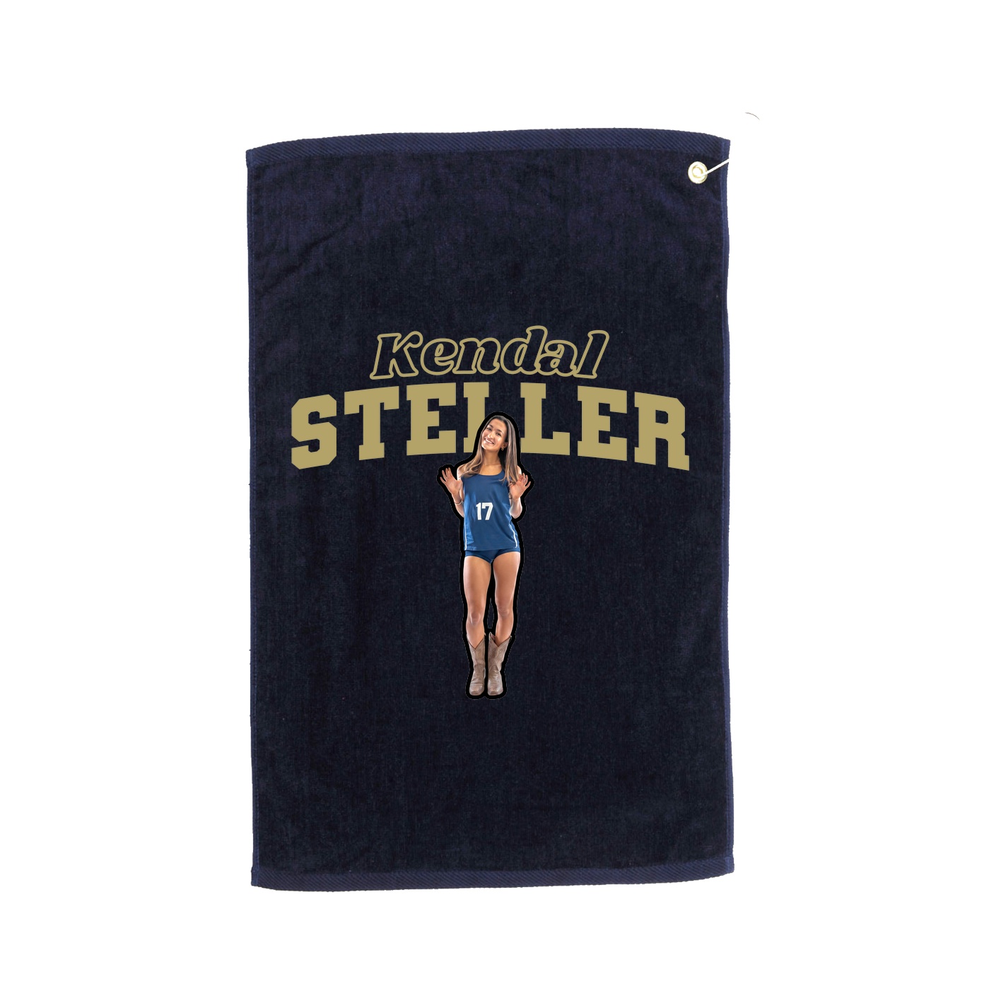 Golf Towel — Name Arch in Navy