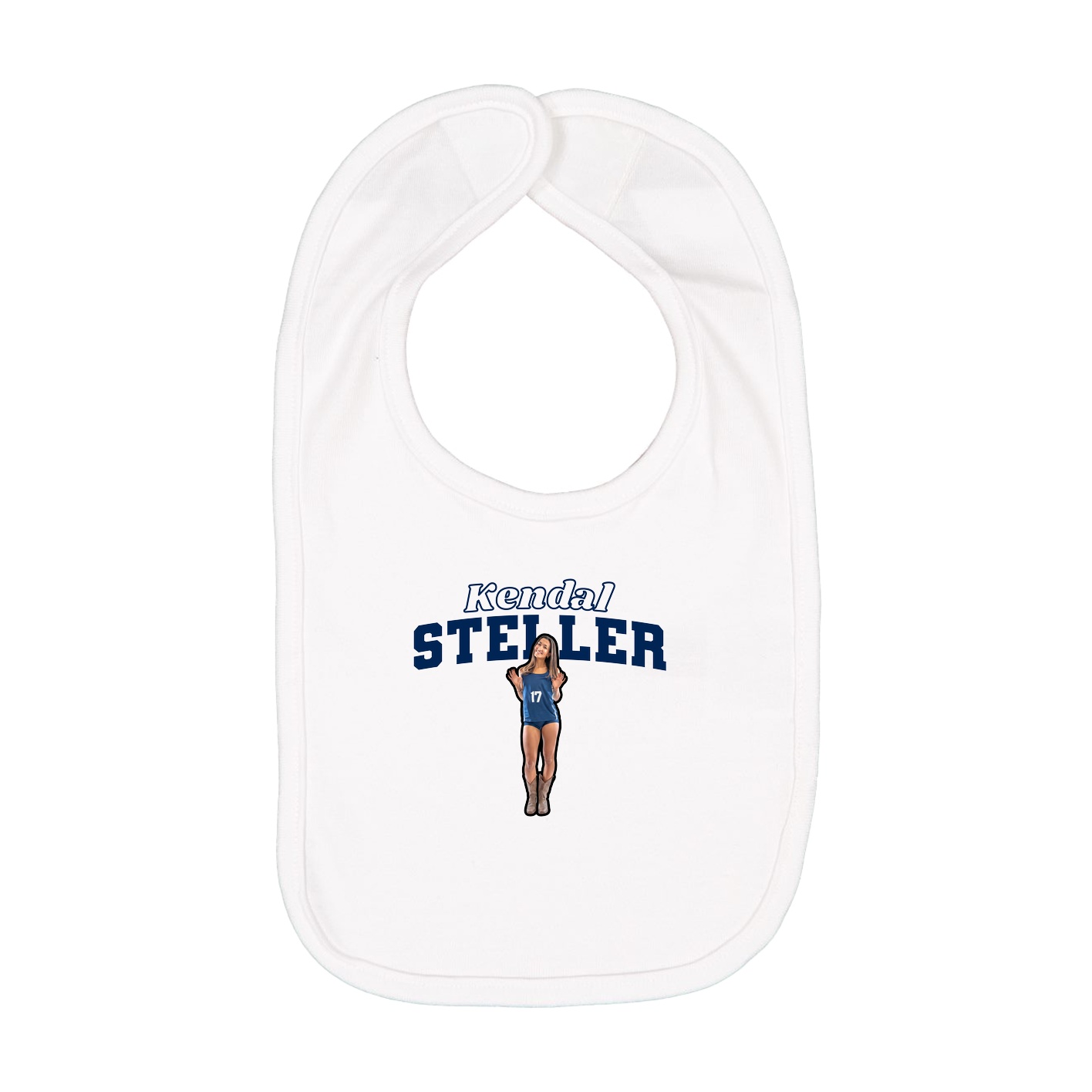 Infant Bib — Name Arch in White