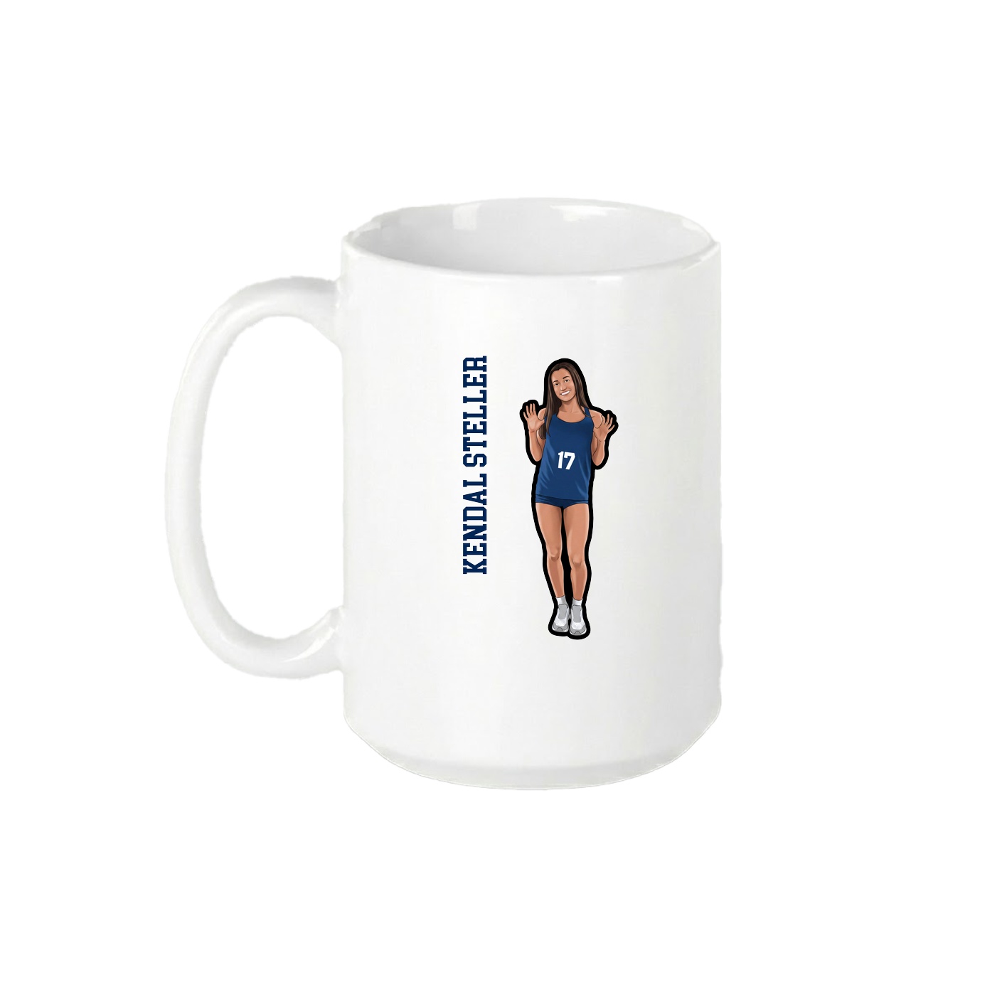 15oz Coffee Mug — Name Vertical in White