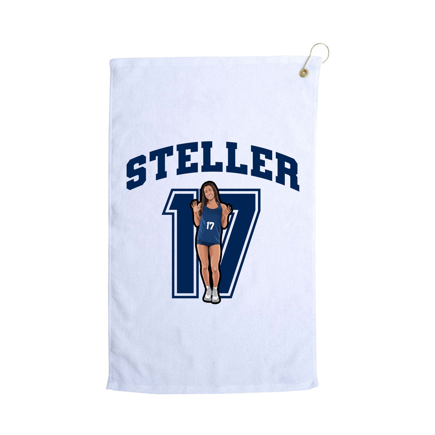 Golf Towel — Number in White