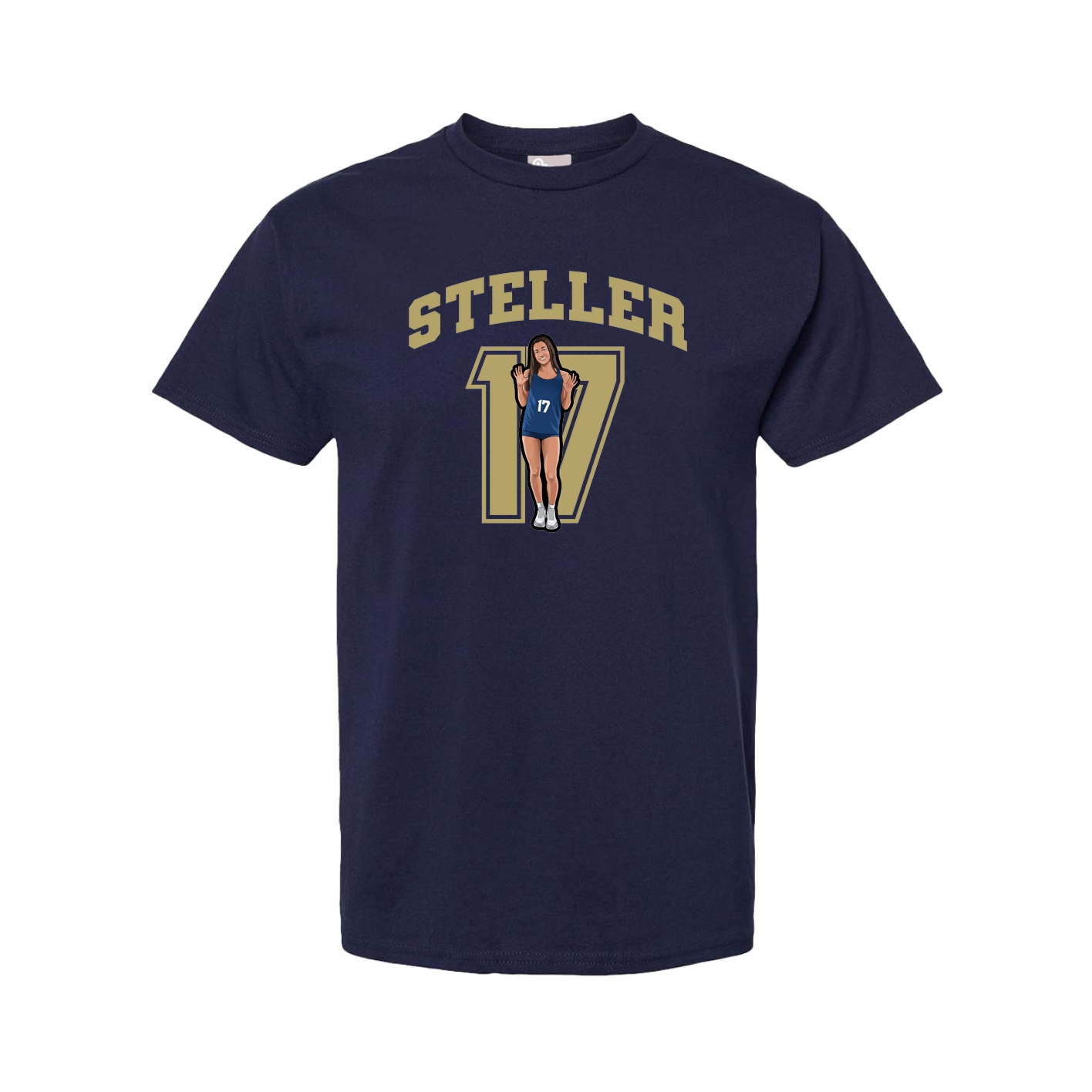 Youth Tee — Number in Navy