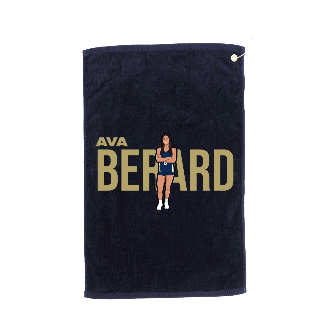 Golf Towel — Player Name in Navy