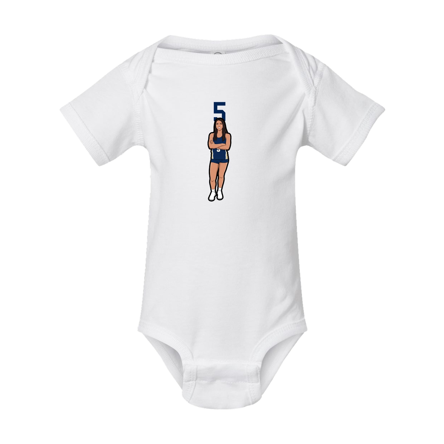 Baby Onesie — Number Top in White