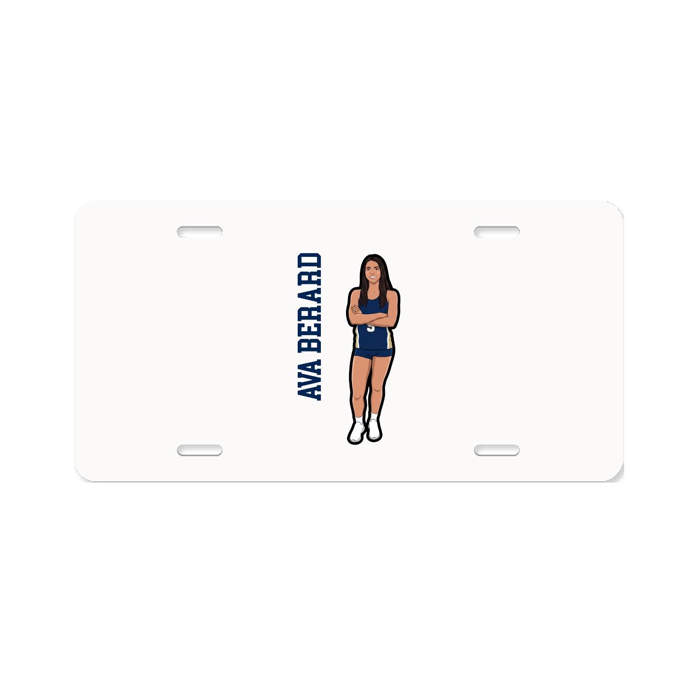 License Plate — Name Vertical in Classic